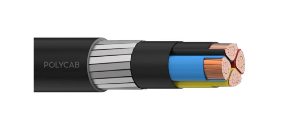 Polycab 25 Sqmm, 4 Core, Stranded Copper Conductor, Xlpe Insulated